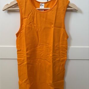 ZYIA Orange Ribbed Tank Top